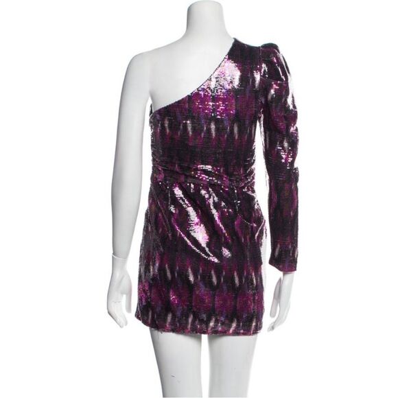 MISA Revolve Nova One-Shoulder Sequin Mini Dress, Purple, NWT, Size M - Picture 10 of 16
